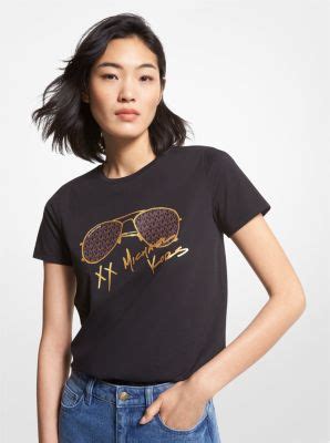 michael kors aviator t shirt|Logo Aviator Print Organic Cotton T.